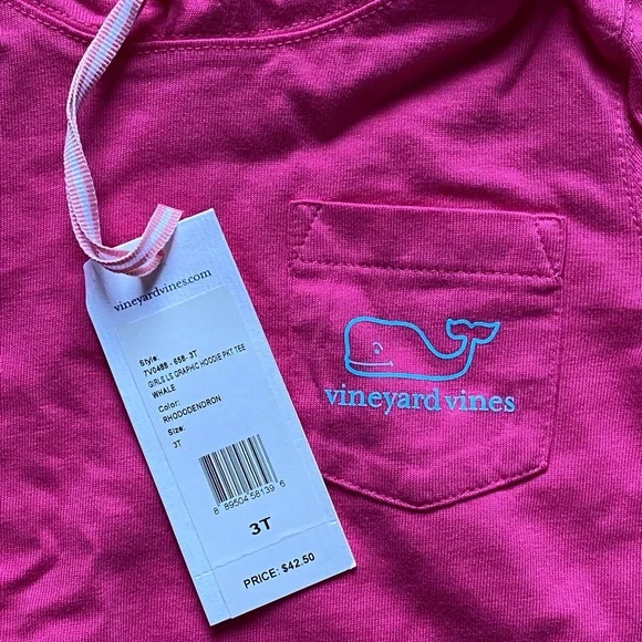 NWT Vineyard Vines toddler long sleeve hooded T-shirt - Picture 3 of 3